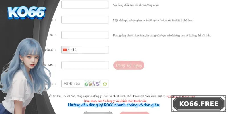 Hướng dẫn đăng ký KO66 nhanh chóng và đơn giản