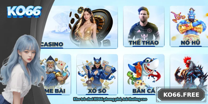 Kho trò chơi KO66 phong phú, trả thưởng cao