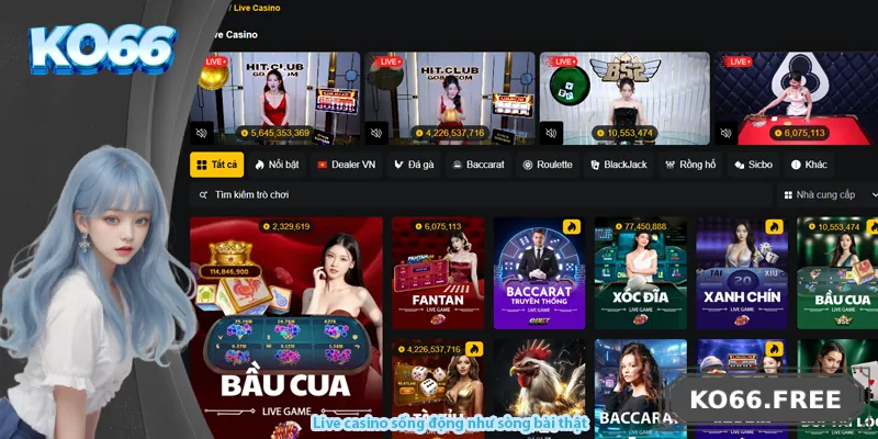 Live casino sống động như sòng bài thật